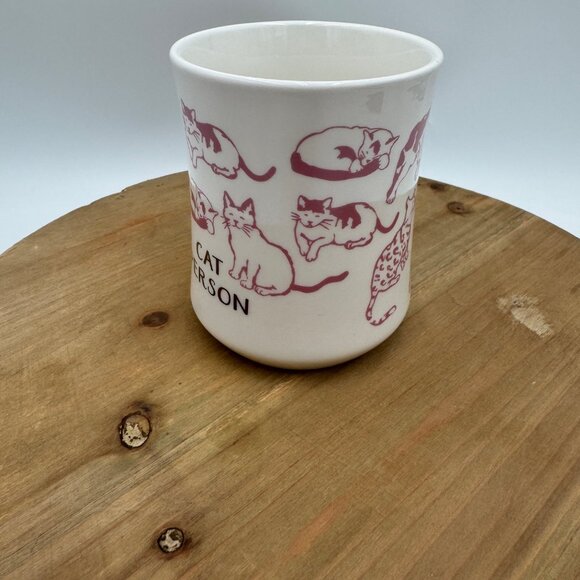 Opalhouse Cat Person Diner Mug Ivory pink cats gold text “cat person” mug cup ho - Picture 2 of 9